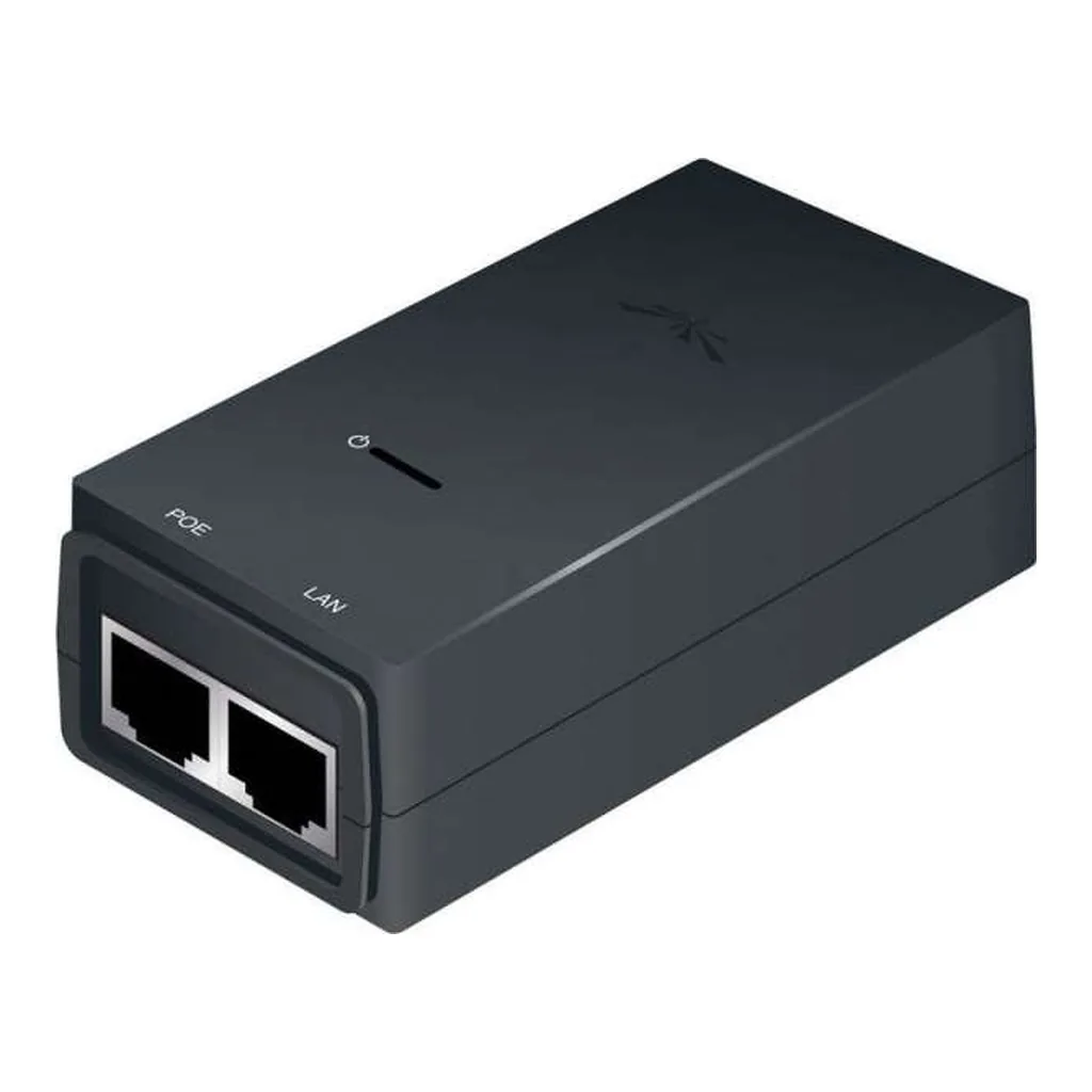 Ubiquiti 24V Passive PoE Injector Adapter, 12W Power Output, 10/100 Ethernet, Surge Protection, AC 100-240V Input, Black | POE-24-12W – Main image Ubiquiti 24V Passive PoE Injector Adapter, 12W Power Output, 10/100 Ethernet, Surge Protection, AC 100-240V Input, Black | POE-24-12W – Main image