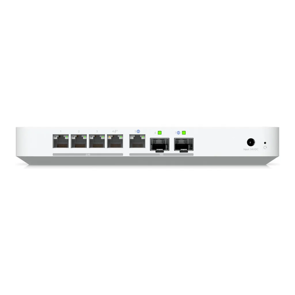 Ubiquiti Cloud Gateway Fiber, 50+ UniFi Device / 500+ Client Support, 5 Gbps IDS/IPS Throughput, 0.96" Status LCM Display, Selectable NVR Storage, 30W PoE Budget, White – Gallery image 4 Ubiquiti Cloud Gateway Fiber, 50+ UniFi Device / 500+ Client Support, 5 Gbps IDS/IPS Throughput, 0.96" Status LCM Display, Selectable NVR Storage, 30W PoE Budget, White – Gallery image 4