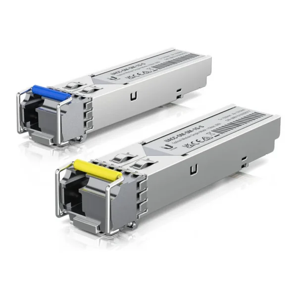 Ubiquiti Networks Bi-Directional Single-Mode LC SFP Transceiver Kit, 1.25 Gbps Speed, LC Connector, Supports 3km Connections, SM Fiber, 2 Pack | UACC-OM-SM-1G-S-2 – Main image Ubiquiti Networks Bi-Directional Single-Mode LC SFP Transceiver Kit, 1.25 Gbps Speed, LC Connector, Supports 3km Connections, SM Fiber, 2 Pack | UACC-OM-SM-1G-S-2 – Main image