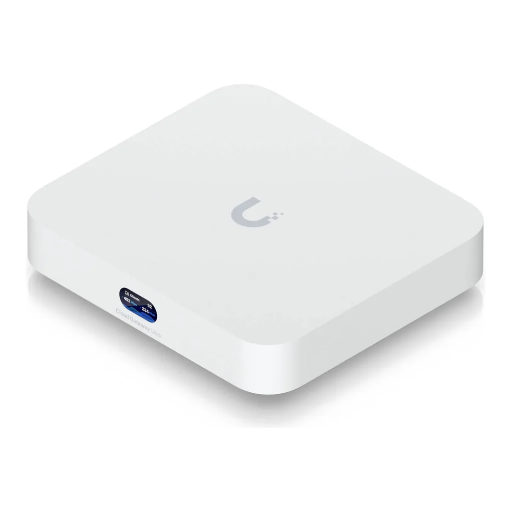Ubiquiti Networks Cloud Gateway Ultra with 30+ UniFi Device / 300+ Client Support, 1 Gbps Routing with IDS/IPS, 0.96" LCM Status Display, Multi-WAN Load Balancing, USB-C Powered, White – Main image Ubiquiti Networks Cloud Gateway Ultra with 30+ UniFi Device / 300+ Client Support, 1 Gbps Routing with IDS/IPS, 0.96" LCM Status Display, Multi-WAN Load Balancing, USB-C Powered, White – Main image
