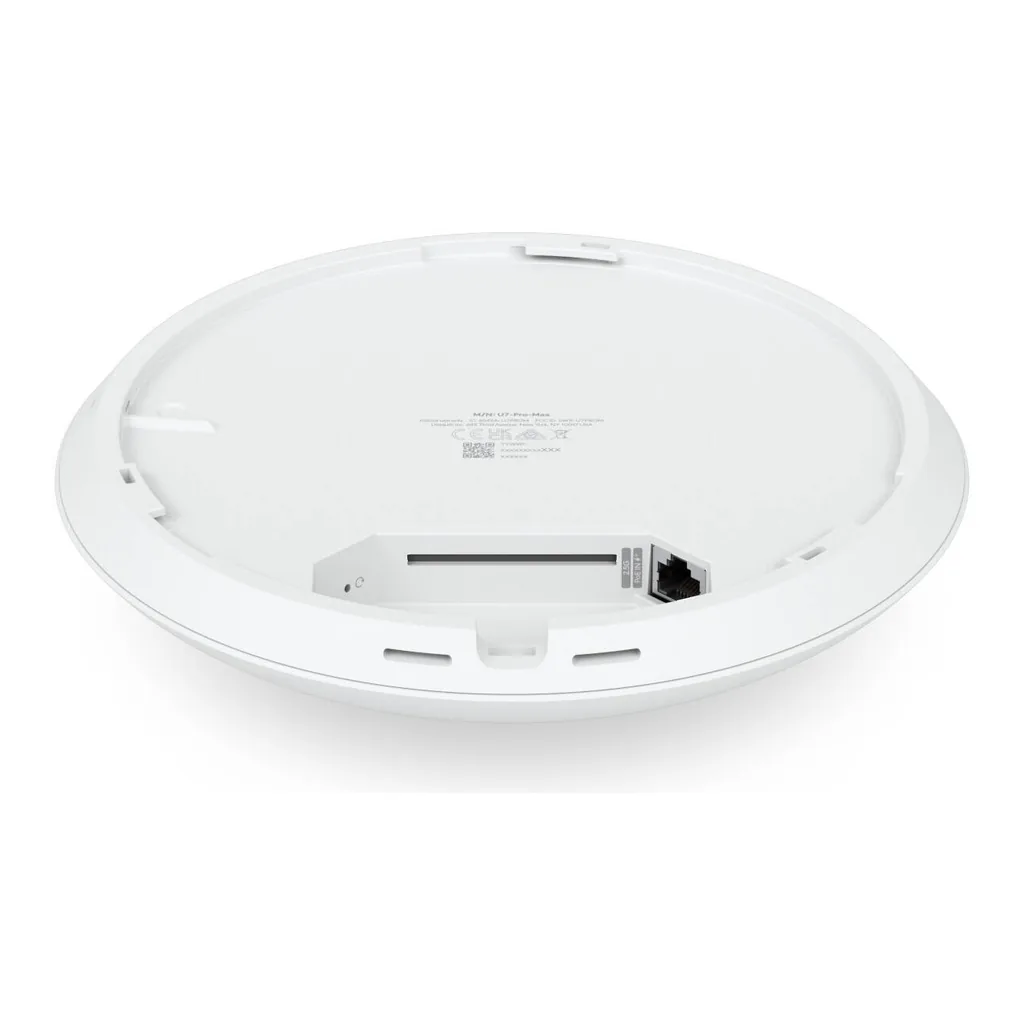 Ubiquiti U7 Pro Max Ceiling-mounted WiFi 7 Access Point, WiFi 7 with 6 GHz Support, 8 Spatial Streams, 500+ Connected Devices, 2.5 GbE Uplink, Whtie | U7-Pro-max – Gallery image 5 Ubiquiti U7 Pro Max Ceiling-mounted WiFi 7 Access Point, WiFi 7 with 6 GHz Support, 8 Spatial Streams, 500+ Connected Devices, 2.5 GbE Uplink, Whtie | U7-Pro-max – Gallery image 5