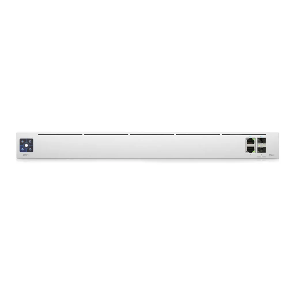 Ubiquiti UniFi UXG-Pro Next Generation Secure Gateway, 1.3" Touchscreen, 1.7GHz Quad-Core, Gigabit Ethernet, 10G SFP+ WAN Ports, DPI, IPS/IDS & Layered Firewall, Rackmount Design, Silver | UXG-Pro – Main image Ubiquiti UniFi UXG-Pro Next Generation Secure Gateway, 1.3" Touchscreen, 1.7GHz Quad-Core, Gigabit Ethernet, 10G SFP+ WAN Ports, DPI, IPS/IDS & Layered Firewall, Rackmount Design, Silver | UXG-Pro – Main image