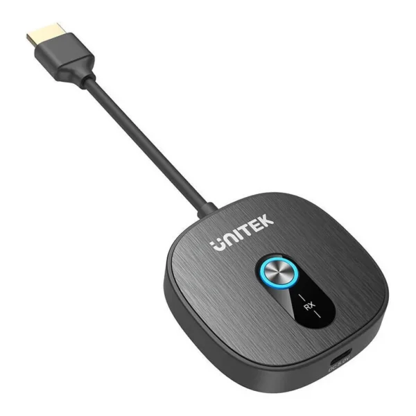 UNITEK Wireless 1080p HDMI Transmitter & Dual Receivers, 50m Range, 1080p@60Hz, Dual Display, Low Latency, WPA3, Expandable to 4 Receivers, Plug & Play, Black | V1711ABK01 – Main image UNITEK Wireless 1080p HDMI Transmitter & Dual Receivers, 50m Range, 1080p@60Hz, Dual Display, Low Latency, WPA3, Expandable to 4 Receivers, Plug & Play, Black | V1711ABK01 – Main image