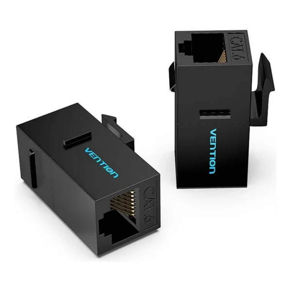 Vention Cat.6 UTP Keystone Jack Coupler, Fast Transmission, Gold-Plated Pins, Thick PCB, 3 Pronged Chip, 5 Pack, Black | IPGB0-5 – Main image Vention Cat.6 UTP Keystone Jack Coupler, Fast Transmission, Gold-Plated Pins, Thick PCB, 3 Pronged Chip, 5 Pack, Black | IPGB0-5 – Main image