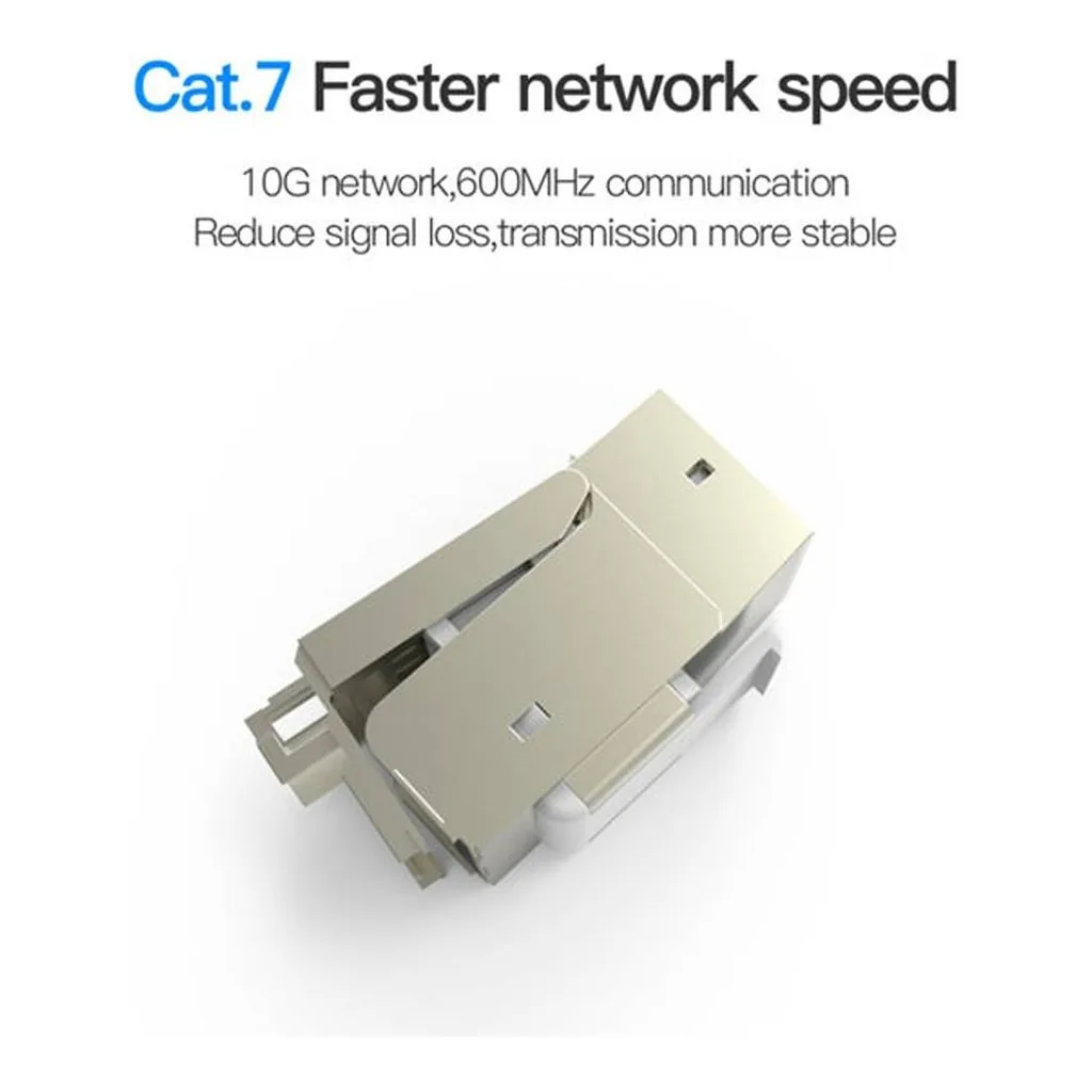 Vention CAT 7 Jack, 10G Tran, 50U Gold, Metal Shell, Full Cont Fast Trans, Metal Shield, Anti Int, 5-Pack, Gray | VDD-B04-H-5 – Gallery image 2 Vention CAT 7 Jack, 10G Tran, 50U Gold, Metal Shell, Full Cont Fast Trans, Metal Shield, Anti Int, 5-Pack, Gray | VDD-B04-H-5 – Gallery image 2