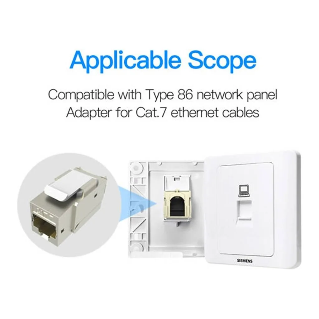 Vention CAT 7 Jack, 10G Tran, 50U Gold, Metal Shell, Full Cont Fast Trans, Metal Shield, Anti Int, 5-Pack, Gray | VDD-B04-H-5 – Gallery image 4 Vention CAT 7 Jack, 10G Tran, 50U Gold, Metal Shell, Full Cont Fast Trans, Metal Shield, Anti Int, 5-Pack, Gray | VDD-B04-H-5 – Gallery image 4