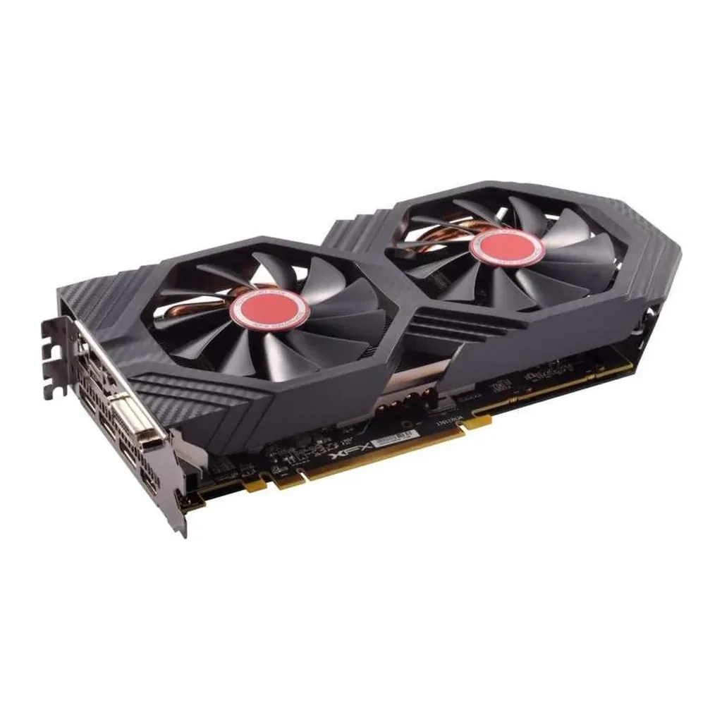 XFX AMD Radeon RX 580 1366Mhz 4GB GDDR5 256 Bit Dual Fan PCIe 3.0 (x16) GTS XXX OC Graphics Card | RX-580P4DFD6 – Main image XFX AMD Radeon RX 580 1366Mhz 4GB GDDR5 256 Bit Dual Fan PCIe 3.0 (x16) GTS XXX OC Graphics Card | RX-580P4DFD6 – Main image