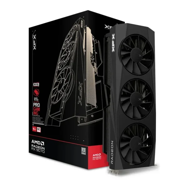 XFX Quicksilver AMD Radeon RX 9070 OC Gaming Edition Graphics Card, 16GB GDDR6 256-Bit Memory, 2700 MHz Boost Clock, 4096 Stream Processors, 20 Gbps M – Main image XFX Quicksilver AMD Radeon RX 9070 OC Gaming Edition Graphics Card, 16GB GDDR6 256-Bit Memory, 2700 MHz Boost Clock, 4096 Stream Processors, 20 Gbps M – Main image