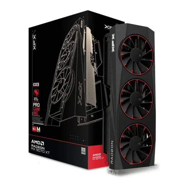 XFX Quicksilver AMD Radeon RX 9070 XT Magnetic Air Edition Graphics Card, 16GB GDDR6 256-Bit Memory, 2970 MHz Boost Clock, 4096 Stream Processors, 20 – Main image XFX Quicksilver AMD Radeon RX 9070 XT Magnetic Air Edition Graphics Card, 16GB GDDR6 256-Bit Memory, 2970 MHz Boost Clock, 4096 Stream Processors, 20 – Main image