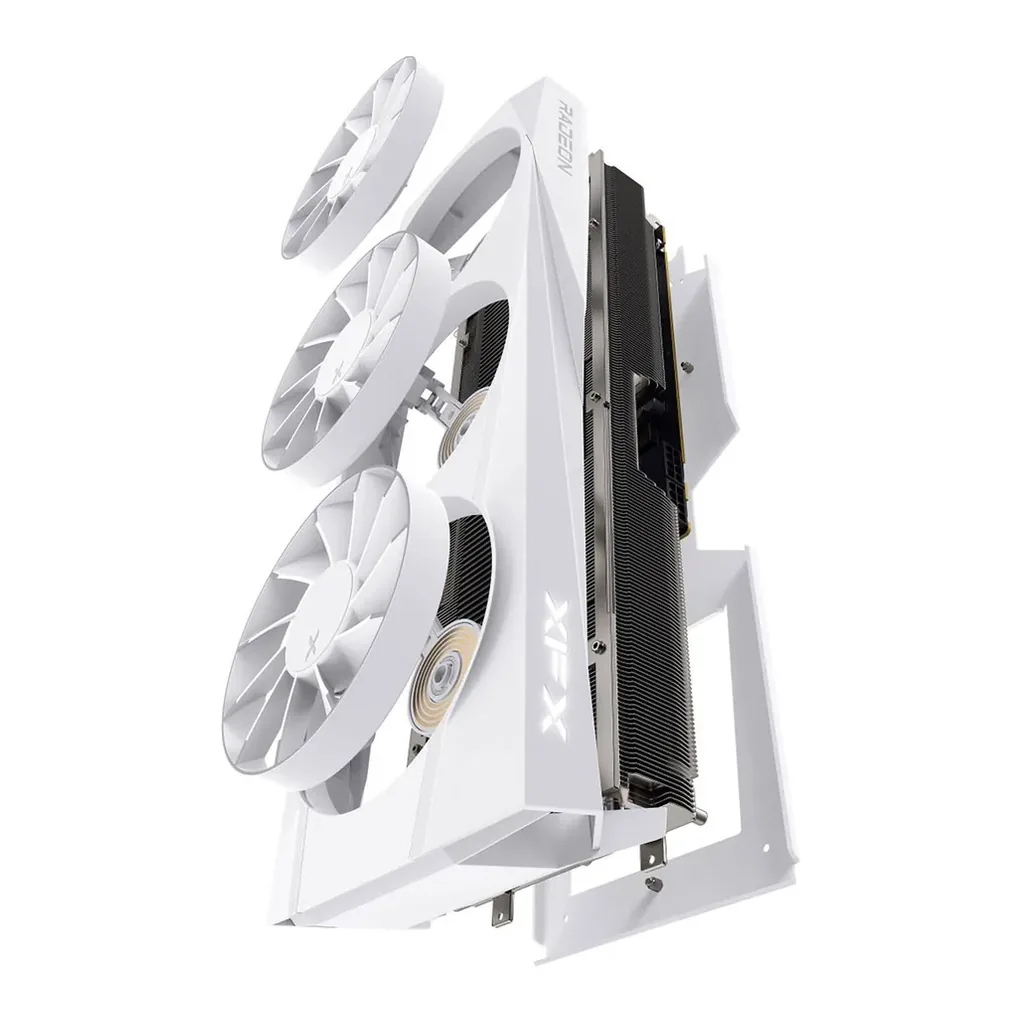 XFX Quicksilver AMD Radeon RX 9070 XT White Magnetic Air Edition Graphics Card, 16GB GDDR6 256-Bit Memory, 2970 MHz Boost Clock, 4096 Stream Processor – Gallery image 3 XFX Quicksilver AMD Radeon RX 9070 XT White Magnetic Air Edition Graphics Card, 16GB GDDR6 256-Bit Memory, 2970 MHz Boost Clock, 4096 Stream Processor – Gallery image 3
