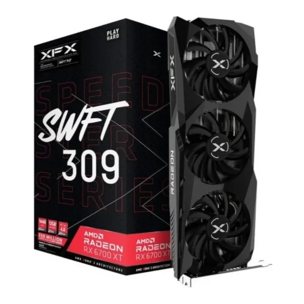 XFX Speedster SWFT309 AMD Radeon RX 6700 XT CORE Gaming Graphics Card with 12GB GDDR6 HDMI 3xDP, AMD RDNA 2, Graphics Card | RX-67XTYJFDV – Main image XFX Speedster SWFT309 AMD Radeon RX 6700 XT CORE Gaming Graphics Card with 12GB GDDR6 HDMI 3xDP, AMD RDNA 2, Graphics Card | RX-67XTYJFDV – Main image