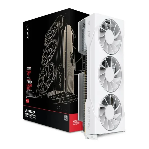 XFX Swift AMD Radeon RX 9070 OC Triple 90mm Fan Gaming Ed Graphics Card, 16GB GDDR6 256-Bit Memory, 2700MHz Boost Clock, 20Gbps Memory Speed, 4096 Str – Main image XFX Swift AMD Radeon RX 9070 OC Triple 90mm Fan Gaming Ed Graphics Card, 16GB GDDR6 256-Bit Memory, 2700MHz Boost Clock, 20Gbps Memory Speed, 4096 Str – Main image