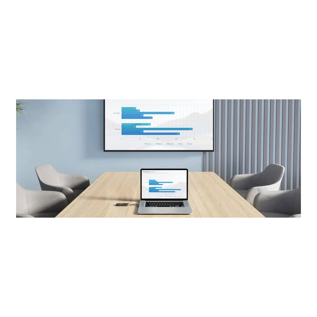 Yealink WPP30 Wireless Presentation Pod 4K Sender, USB-C to USB-A Adapter, Wireless Screen Content Sharing to TV Display, Up to 4 Split Screens, Touchscreen Compatibility, Black | WPP30 – Gallery image 1 Yealink WPP30 Wireless Presentation Pod 4K Sender, USB-C to USB-A Adapter, Wireless Screen Content Sharing to TV Display, Up to 4 Split Screens, Touchscreen Compatibility, Black | WPP30 – Gallery image 1