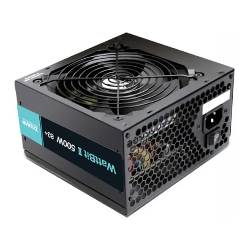 Zalman Wattbit II 500W Power Supply, Standard ATX Size, Sleeves Cable, Quiet 120 Fan, Honeycomb Ventilation, Non-Modular, RoHS Compliant, Black | ZM500-XEII – Gallery image 2 Zalman Wattbit II 500W Power Supply, Standard ATX Size, Sleeves Cable, Quiet 120 Fan, Honeycomb Ventilation, Non-Modular, RoHS Compliant, Black | ZM500-XEII – Gallery image 2