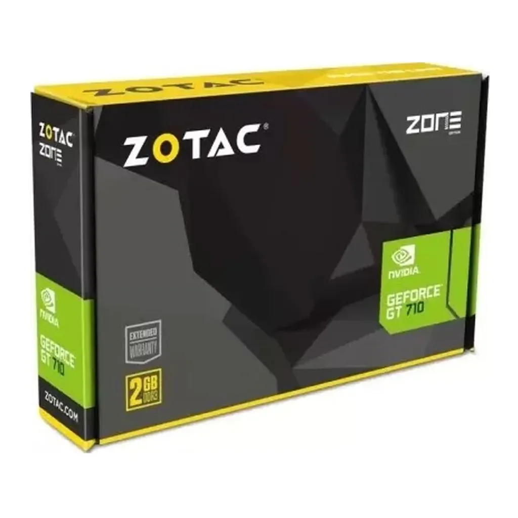 Zotac Nvidia GeForce GT 710 2 GB GDDR3, PCI Express 2.0, 954 MHzClock Speed, 64 bit, Graphics Card (Black) | 9288-7N326-201Z8 / ZT-71310-10L – Main image Zotac Nvidia GeForce GT 710 2 GB GDDR3, PCI Express 2.0, 954 MHzClock Speed, 64 bit, Graphics Card (Black) | 9288-7N326-201Z8 / ZT-71310-10L – Main image