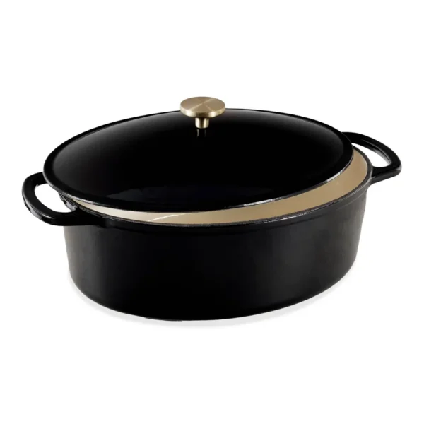 004b8f55-ee24-4227-9f30-876823d8a5a2.jpg Best Choice Products - Oval 7.5 Quart Cast-Iron Dutch Oven, Heavy-Duty w/ Enamel, Side Handles - Black Licorice