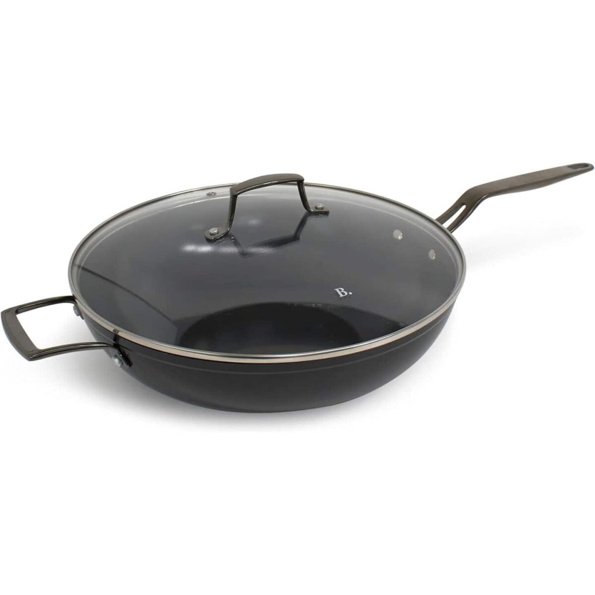 0056341c-7d13-4dd5-9fcc-f22607ed79b2.jpg BLU - Blu. Cookware 12.6” Wok with Lid, Durable Non-Stick Stir Fry Pan - Black