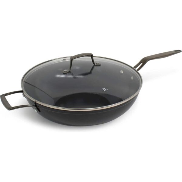 0056341c-7d13-4dd5-9fcc-f22607ed79b2.jpg BLU - Blu. Cookware 12.6” Wok with Lid, Durable Non-Stick Stir Fry Pan - Black