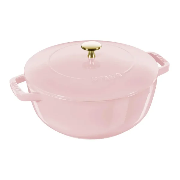 00dbdc39-20cc-445f-95a7-ac7039746431.jpg Staub - Cast Iron Essential French Oven, Dutch Oven, 5-quart, serves 5-6, Made in France - Peony Pink - Pink Peony