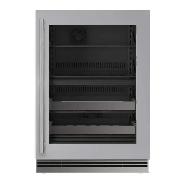 01432aa4-0844-4b1f-9b51-a8671453c00d.jpg U-Line - 24"W. 4.9 Cu.Ft. Built-In Frame w. Glass Dual-Zone Compact Beverage Center - Stainless Steel