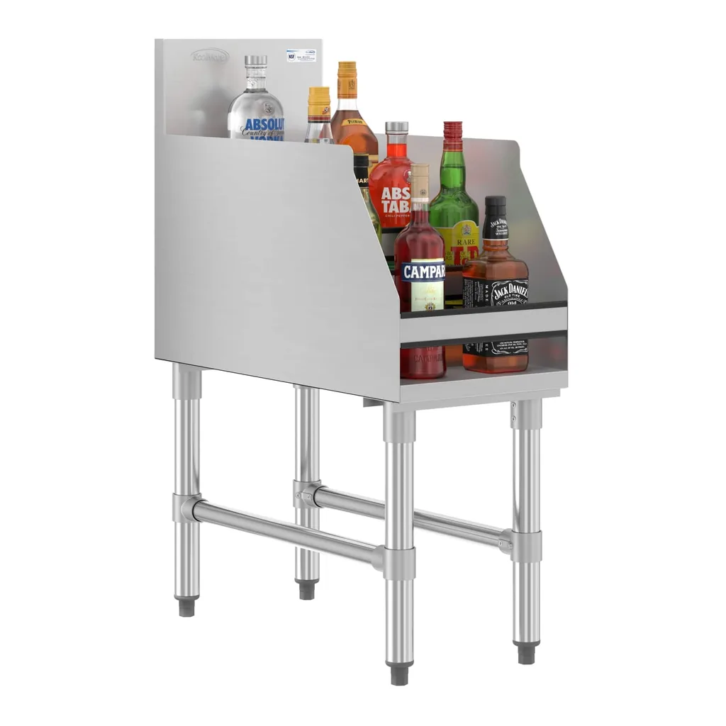 024b9ef2-f278-4ddf-9b5a-0f0e8da34b57.jpg Koolmore - 12 in. x 26 in. Liquor Display Rack in 304, 18 GA (KM-LD-2612) - Stainless Steel