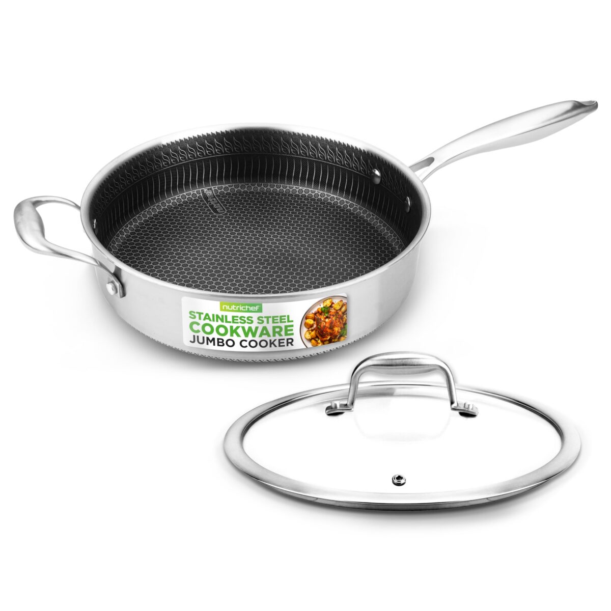 Version 1.0.0 3.4QT Deep Frying Pan with Lid, Non-Stick Sauté Pan, Oven & Induction Safe (NC3PSAUC)