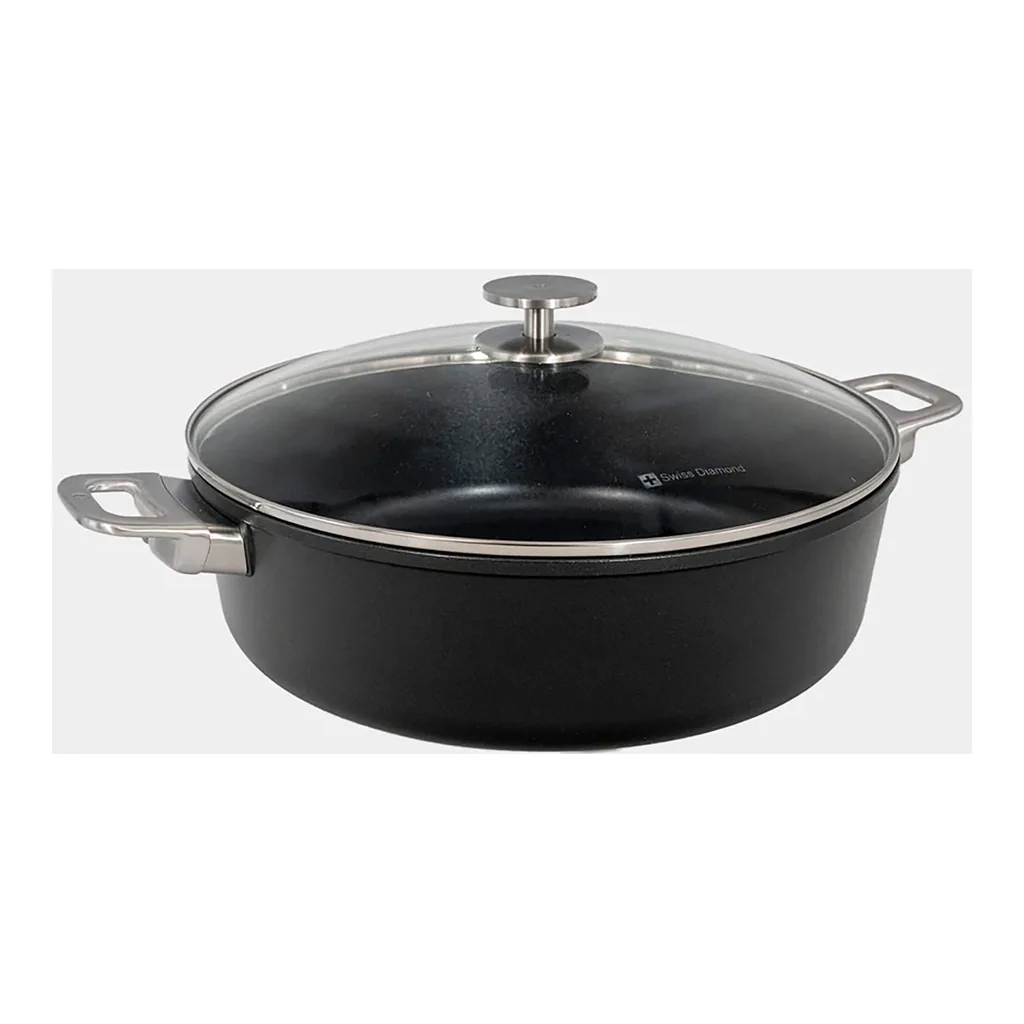 03023b89-ac20-4e4d-b7f8-1f3496754200.jpg Swiss Diamond - CHD Nonstick Braiser with Glass Lid, 7.2 qt - Black