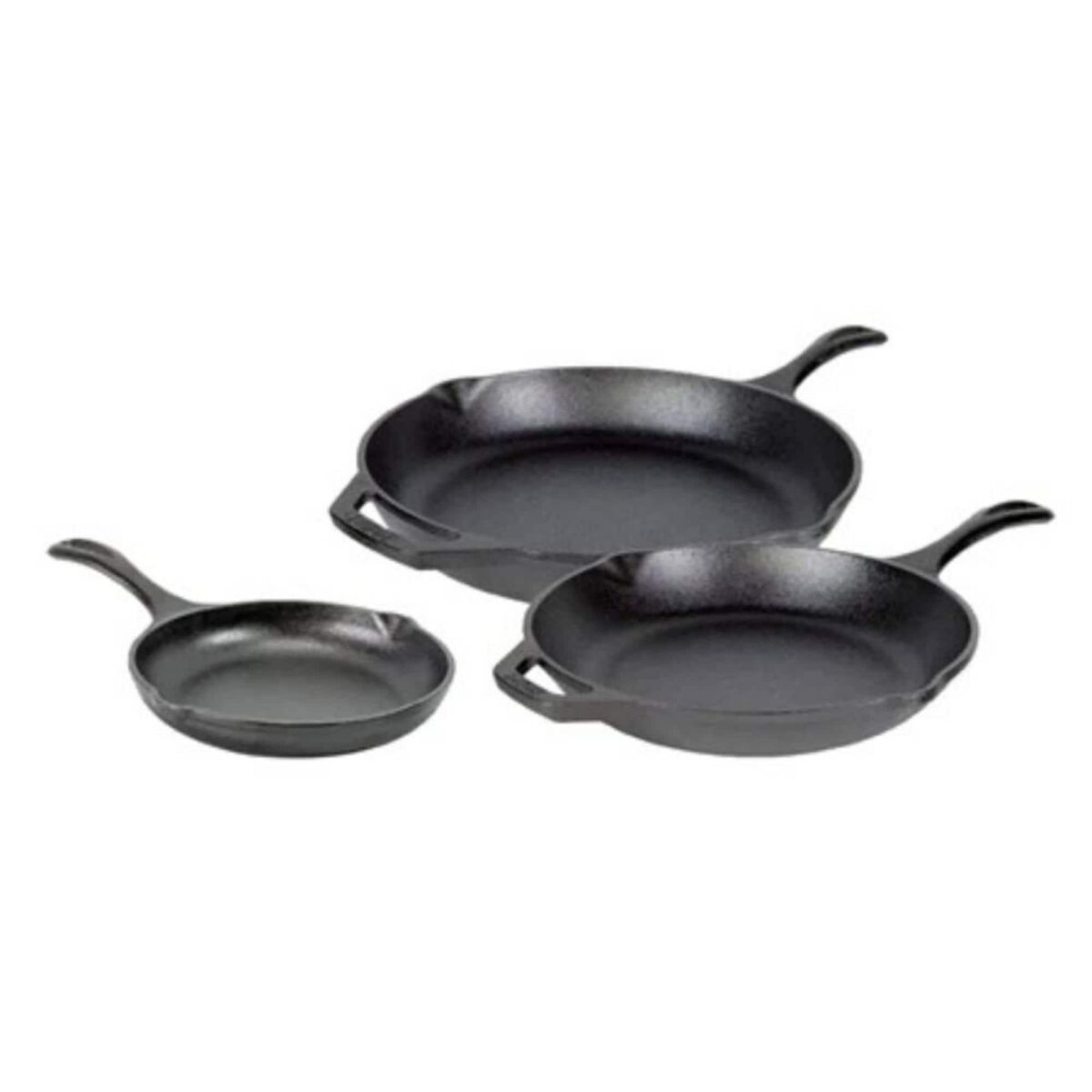 03ab2086-e488-4da7-8265-20a9e855e3d2.jpg Lodge - Chef Collection 3pc Cast Iron Skillet Set: 8, 10, 12 Inch Oven & Grill - Black