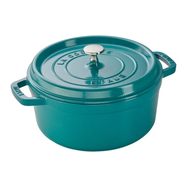 03b4ec72-3297-49f9-8966-ec51f1002ca4.jpg Staub - Cast Iron Round Cocotte, Dutch Oven, 4-quart, serves 3-4, Made in France - Turquoise