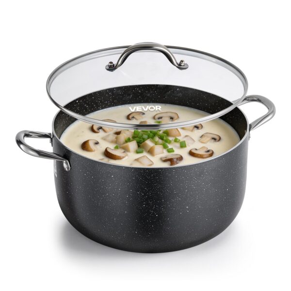 04282473-9dfb-4029-8ef4-9b471f72e62d.jpg VEVOR - Aluminum Stock Pot, 12-Quart Nonstick Ceramic Coated Pot with Glass Lid,PFOA-Free, PFAS-Free, Compatible with Gas Stoves - Black