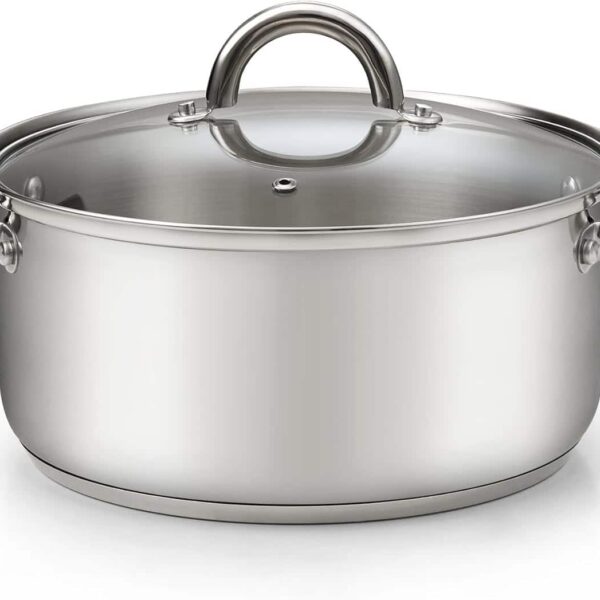 04bd1d28-9375-4b2b-a48f-54fbdbed9629.jpg Cook N Home - Basics 5.5 Quart S/S Stock Cooking Pot with Lid for Pasta, Soup, Stockpot with Even Heating,Canning, Boiling, Simmer - Stainless Steel
