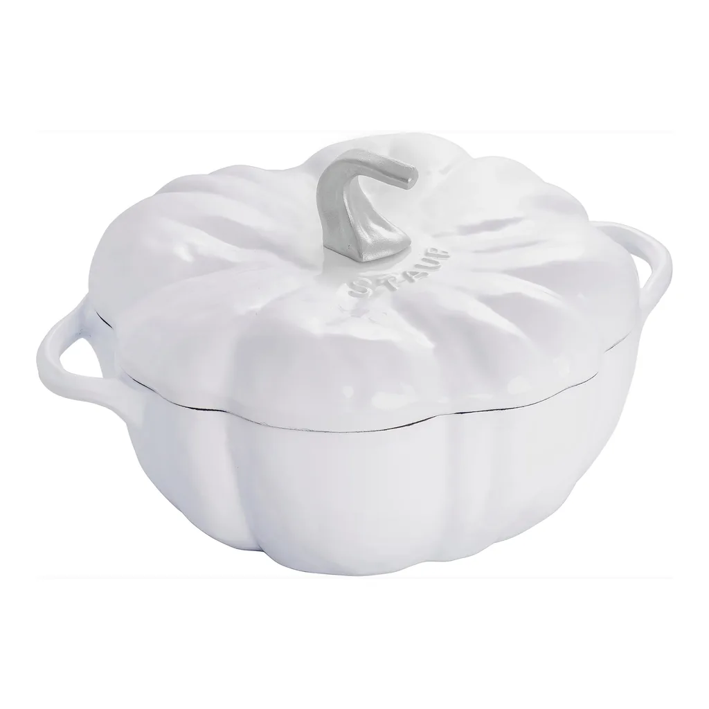 04ed6ce8-baa5-4880-bd29-cbf383841cd5.jpg Staub - Cast Iron 3.5-qt Pumpkin Cocotte with Stainless Steel Knob - White