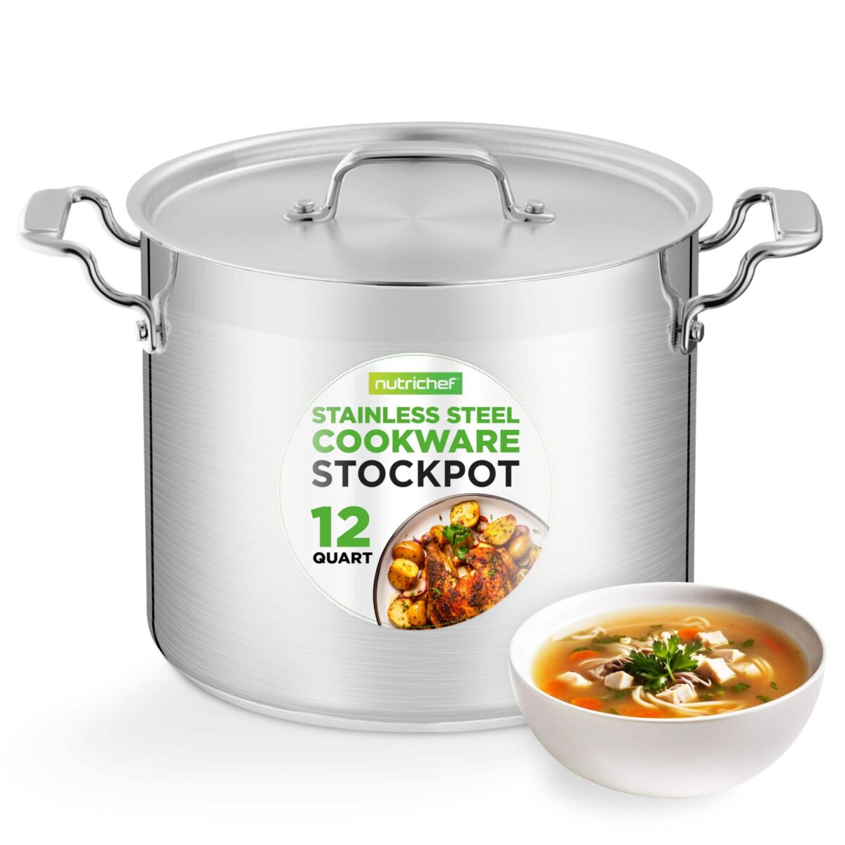 05a07d22-10b6-455d-85c2-7f3d8282cae6.jpg NutriChef - 12-Quart Stainless Steel Stockpot with Stainless Steel Lid - 18/8 Food Grade Heavy Duty Large Stock Pot - Silver