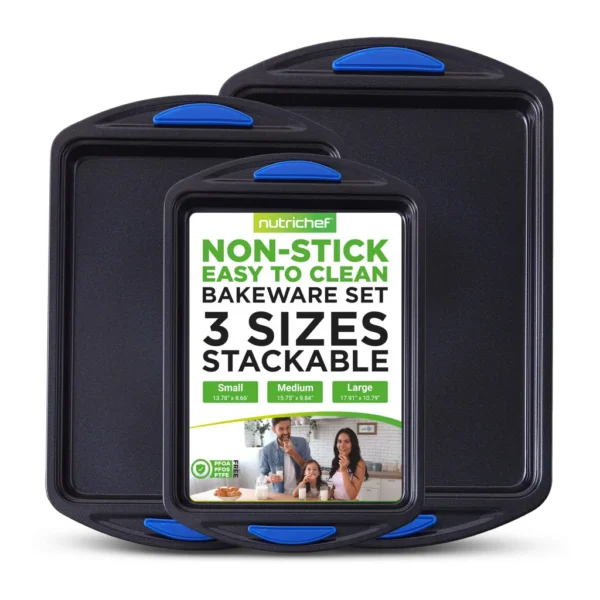 0671e5f2-22ad-46c5-99f4-7cc59ccdf37d.jpg NutriChef - 3-Piece Nonstick Cookie Sheets for