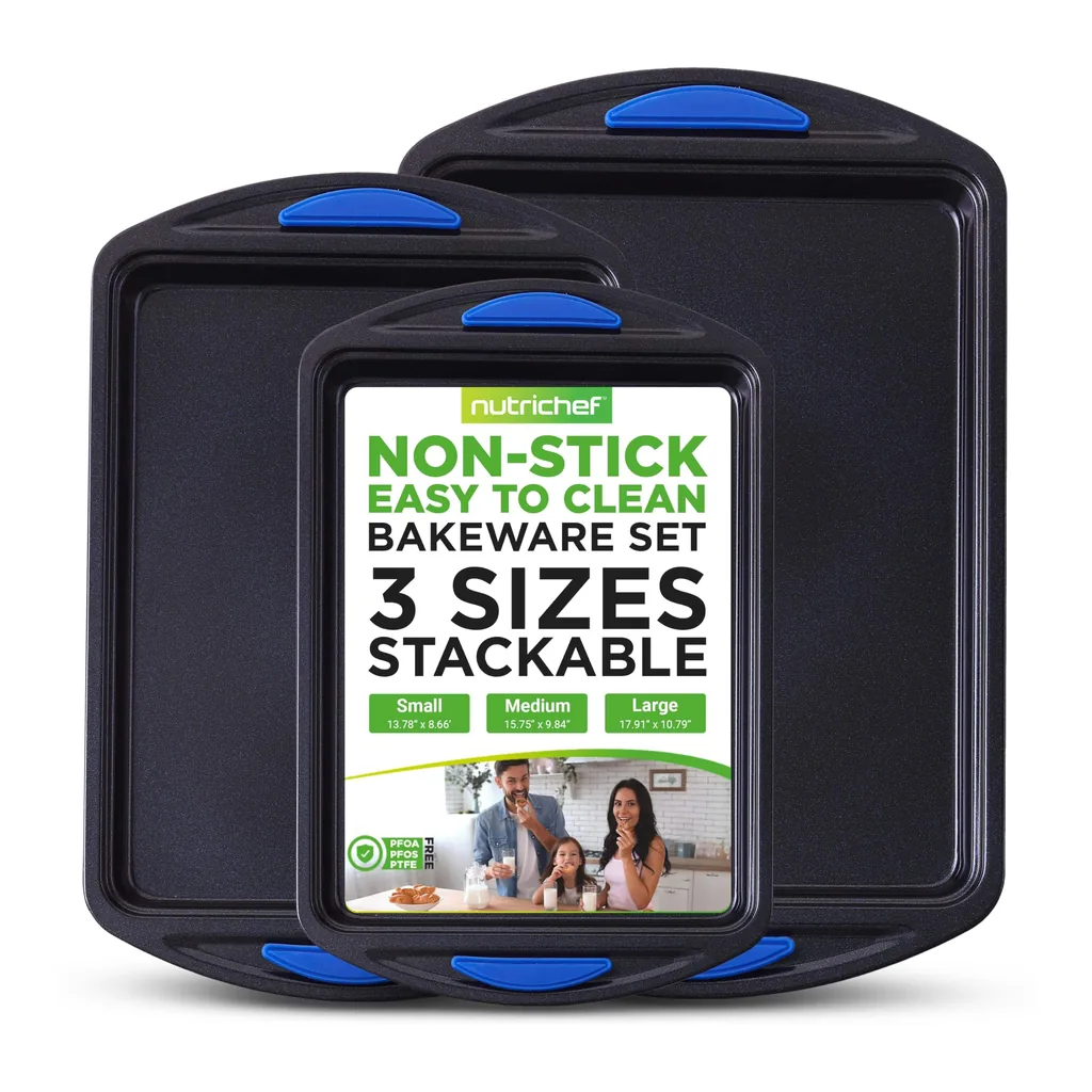 0671e5f2-22ad-46c5-99f4-7cc59ccdf37d.jpg NutriChef - 3-Piece Nonstick Cookie Sheets for