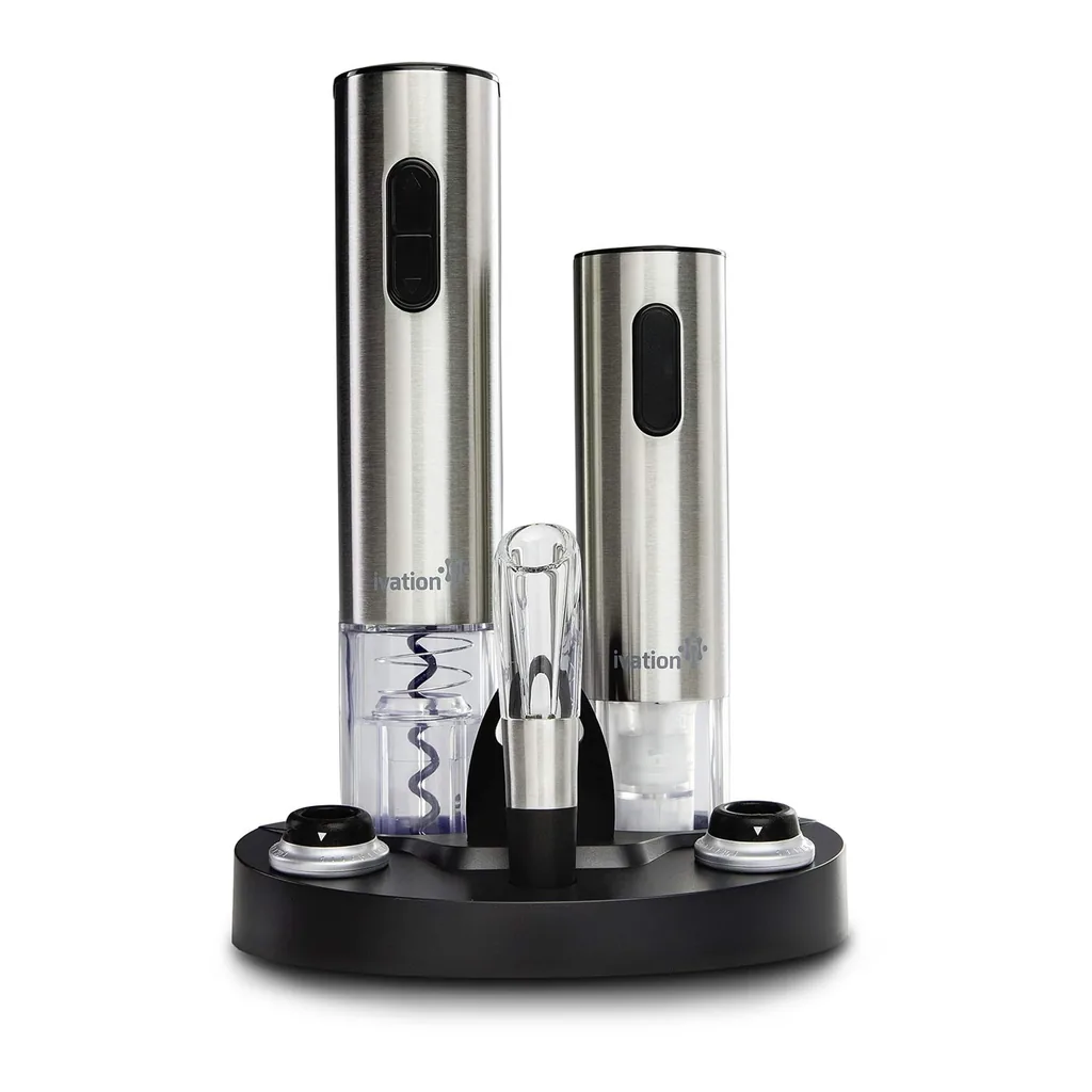 076da029-8e79-4a1c-9d91-b8ed5e71209c.jpg Ivation - 7-Piece Wine Gift Set with Electric Bottle Opener, Wine Aerator, Foil Cutter, and More - Silver