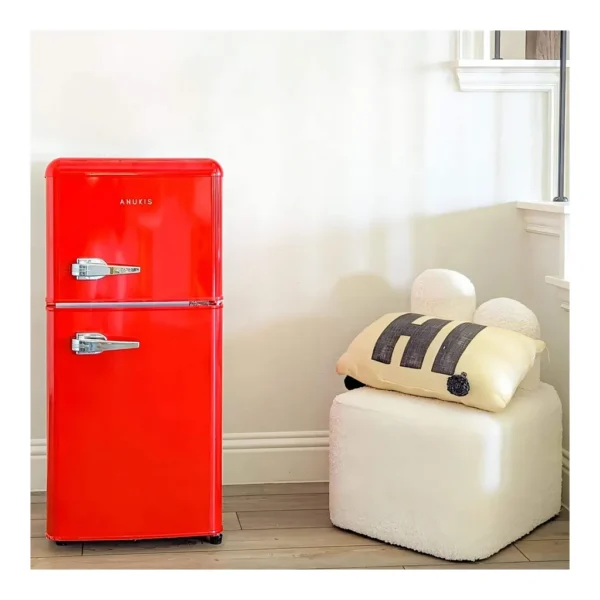 0aa224c4-b7be-4bf9-8cc7-1abed6c6e1cc.jpg Boyel Living - 3.5Cu.Ft Compact Refrigerator Mini Fridge with Freezer, Small Refrigerator with 2 Door, 7 Level Thermostat Removable - Red