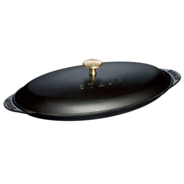 0b7c6abb-35c7-4436-9853-3622a1719cec.jpg Staub - Cast Iron 14.5-inch x 8-inch Covered Fish Pan - Matte Black