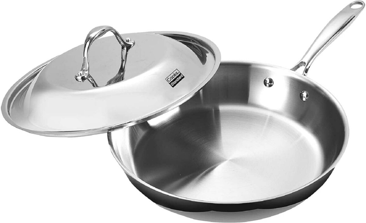 0ca1f8b2-02ab-4e44-b00f-5860ff0def9f.jpg Cooks Standard - Multi-Ply Clad 12-Inch Frying Pan with Lid, Everyday Wok Stir Fry Pan Kitchen Skillet, Stay-Cool Handle - Stainless Steel