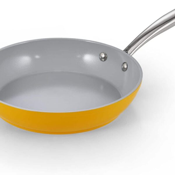 0cc224f4-6a91-4cde-a5d6-598ddd2eb974.jpg Cook N Home - Classic 9.5 Inch Ceramic Nonstick Frying Pan, Cookware Skillet Egg & Omelet Pan, Induction,oven safe - Yellow