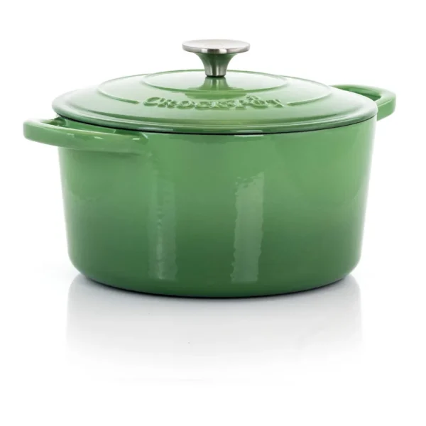 0ced4ef0-382d-471e-8e5c-a23d949fd01c.jpg Crockpot - Crock-Pot Artisan 2 Piece 5 Quarts Enameled Cast Iron Dutch Oven - Pistachio Green