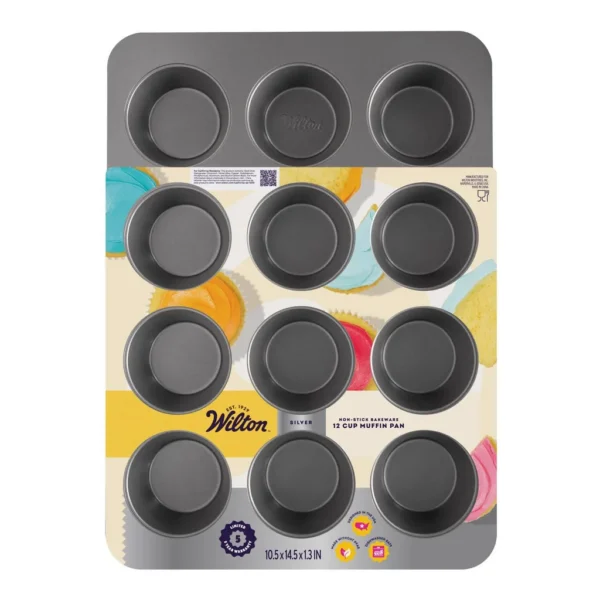 0d86ad8d-e20d-41cc-80c5-c716044a33cd.jpg Wilton - Silver 15 in. W X 11 in. L Muffin Pan Black 1 pc