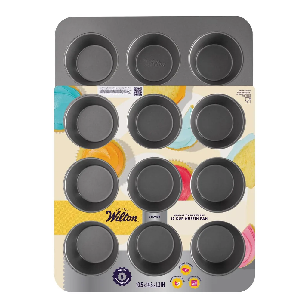 0d86ad8d-e20d-41cc-80c5-c716044a33cd.jpg Wilton - Silver 15 in. W X 11 in. L Muffin Pan Black 1 pc