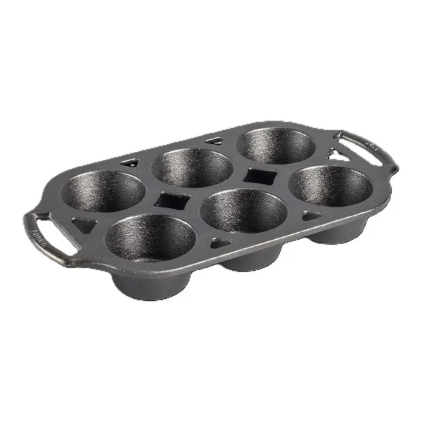 0e0fca15-7dd9-4b14-89ad-968fc752b236.jpg Lodge - 7 in. W X 13 in. L Muffin Pan Gray 1 pc
