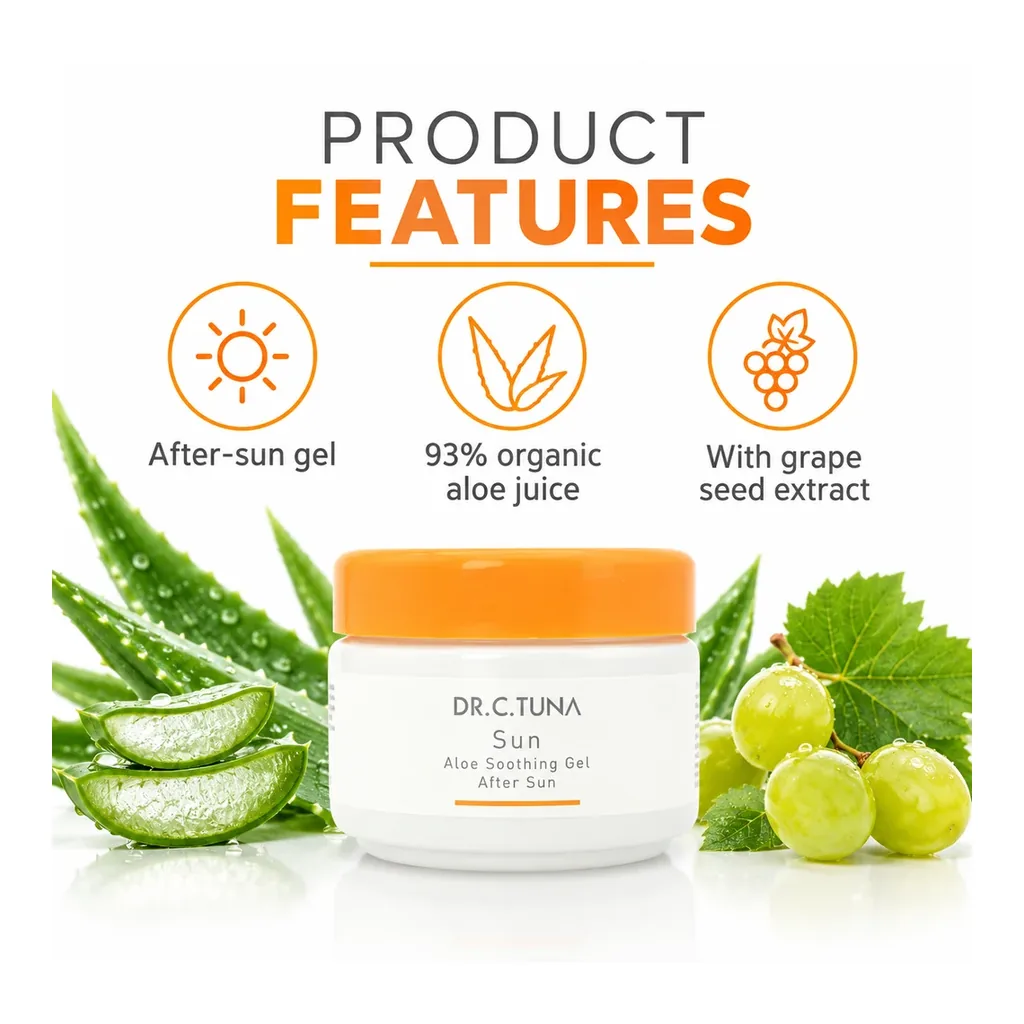 FARMASI Dr. C. Tuna Sun Aloe Soothing Gel After Sun – After-sun gel with 93% organic aloe juice and grape seed extract FARMASI Dr. C. Tuna Sun Aloe Soothing Gel After Sun – After-sun gel with 93% organic aloe juice and grape seed extract