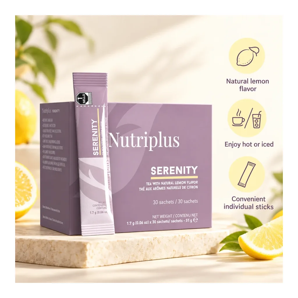 FARMASI Nutriplus Serenity Lemon Tea – Natural lemon flavor, hot or iced preparation, individual sticks FARMASI Nutriplus Serenity Lemon Tea – Natural lemon flavor, hot or iced preparation, individual sticks
