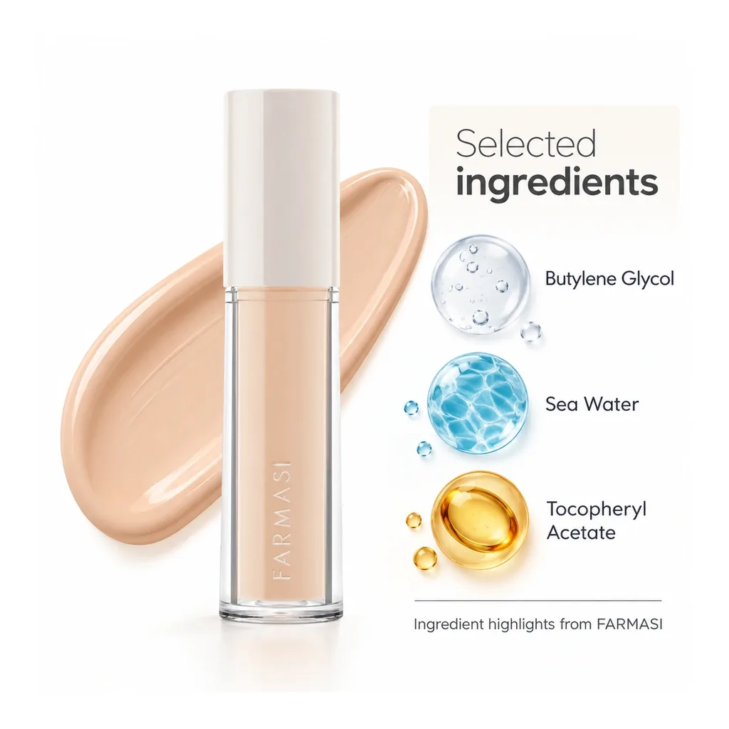 FARMASI VFX PRO Liquid Concealer N01 — Selected ingredients FARMASI VFX PRO Liquid Concealer in shade N01, selected ingredients