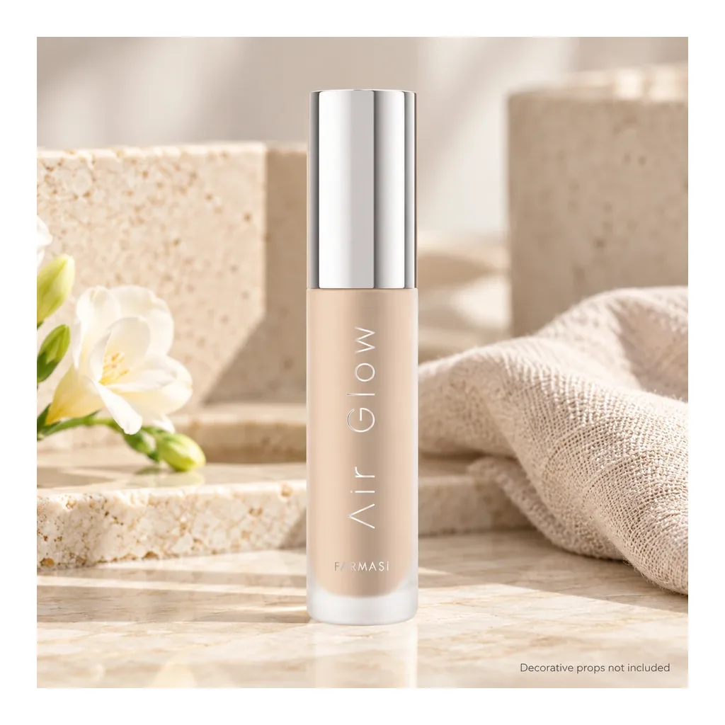 FARMASI Air Glow Foundation C02 — Decorative scene FARMASI Air Glow Foundation in shade C02, decorative scene