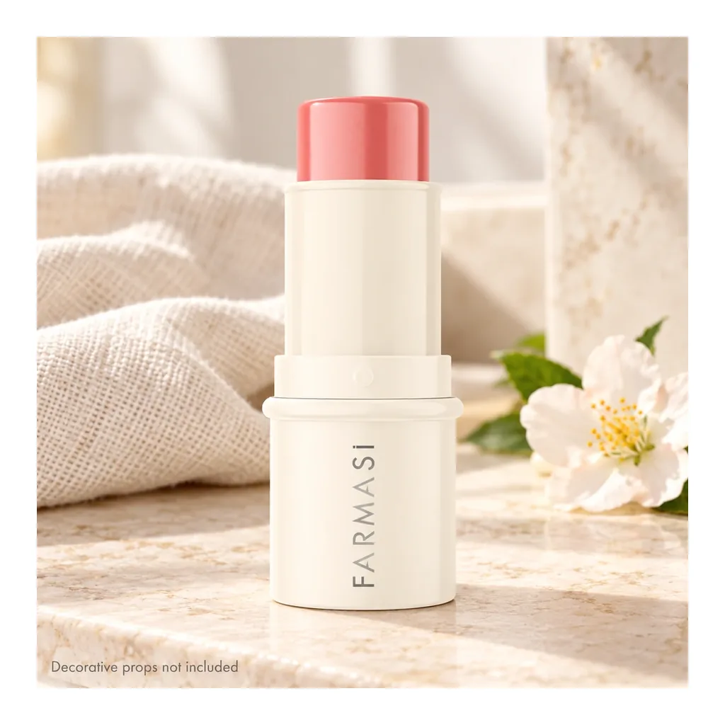 FARMASI Creamy Stick Blush Joy — Decorative scene FARMASI Creamy Stick Blush in shade Joy, decorative scene