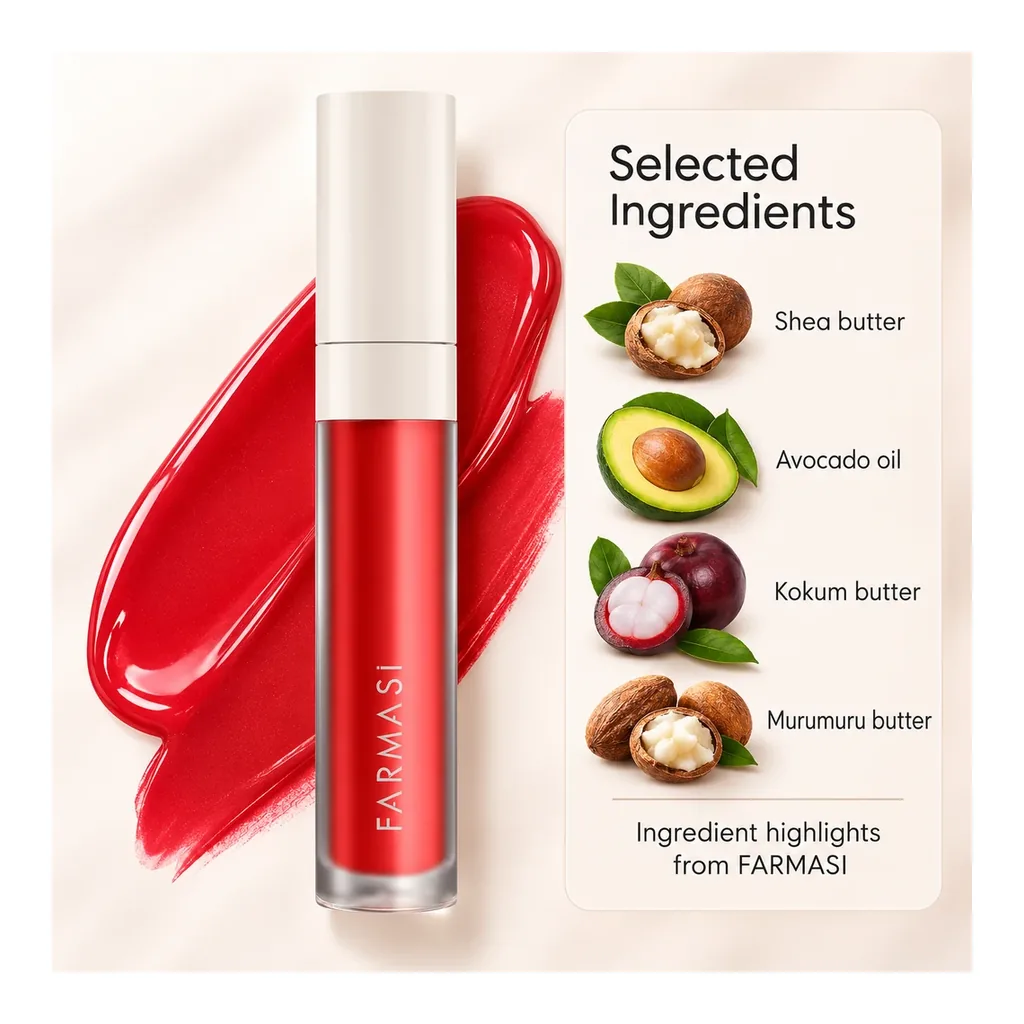 FARMASI Latina Lip Lacquer 03 Coqueta — Selected ingredients FARMASI Latina Lip Lacquer in shade 03 Coqueta, selected ingredients
